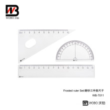 3 in 1 Frosted Plastic Ruler Set for Student Office Stationery